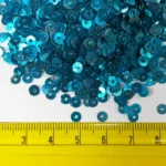 Round Shape Sewing Shiny Sequins Cyan Color 4MM (10grams) - Image 2