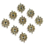Flower Shape Pendants White Color Stone 18MM Model No.690 - (1Piece)