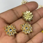 Flower Shape Pendants White Color Stone 18MM Model No.690 - (1Piece) - Image 2