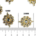 Flower Shape Pendants White Color Stone 18MM Model No.690 - (1Piece) - Image 3