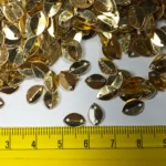 Golden Colour 2 Hole Leaf Shape Sequins Size 8×5 mm - 10grams - Image 3