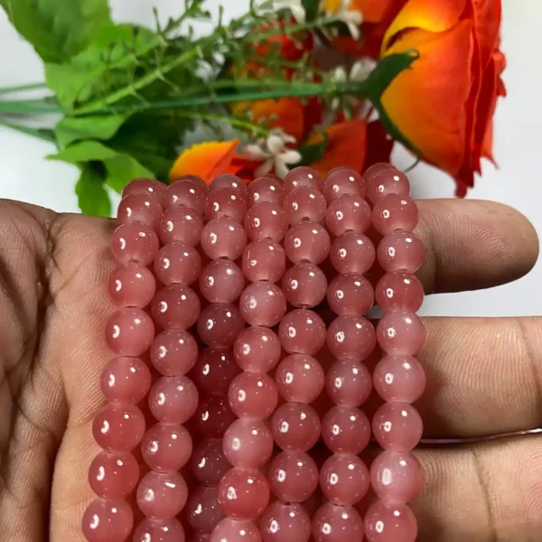 Jelly Glass beads Size 8mm Brown Color (1Line)