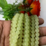 Jelly Glass beads Size 8mm Light Yellow Color (1Line)