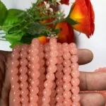 Jelly Glass beads Size 8mm Peach Color (1Line)