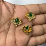 Lotus Shape Pendants Green and White Color Stone Model No.685 (1Piece) - Image 2