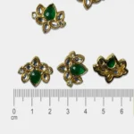 Lotus Shape Pendants Green and White Color Stone Model No.685 (1Piece) - Image 3