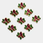 Lotus Shape Pendants Rose and Green Color Stone Model No.688 (1Piece)