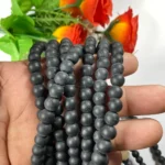 Matt Black Color beads Size 8mm (1Line)