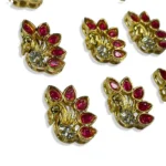 Peacock Shape Pendants Rose Color Stone Model No.692 - (1Piece) - Image 3