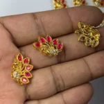 Peacock Shape Pendants Rose Color Stone Model No.692 - (1Piece) - Image 2
