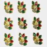 Peacock Shape Pendants Rose and Green Color Stone Model No.693 - (1Piece)