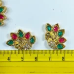 Peacock Shape Pendants Rose and Green Color Stone Model No.693 - (1Piece) - Image 4