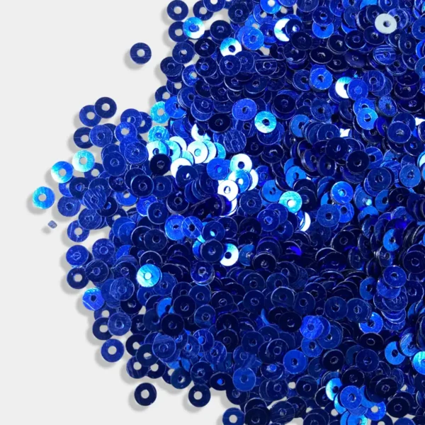 Round Shape Sewing Shiny Sequins Blue Color 4MM (10grams)