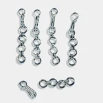 Silver Color Kadi Connector Hook Brass Clasp With Extender Chain (5 Pieces)