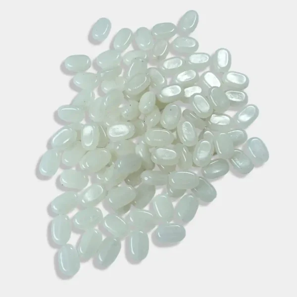 Tablet Bead Oval Shape Half White Color (20grams) Size 10-7-4mm