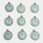 White Clock Charms For Jewelry Making  for Keychains Bracelets Pack of 1 Piece