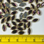 Glass Kundan Stones in Flat Back Mounts Eye Shape 8x5MM (Purple )15grams - Image 2