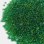 Glass Seed or Sugar Beads 2mm Color Green With Yellow Shade (25grams)