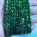 Green Color Teardrop Crystal Briolette Beads (8mmx6mm) 1line