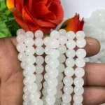 Jelly Glass beads Size 8mm Cool White Color (1Line)