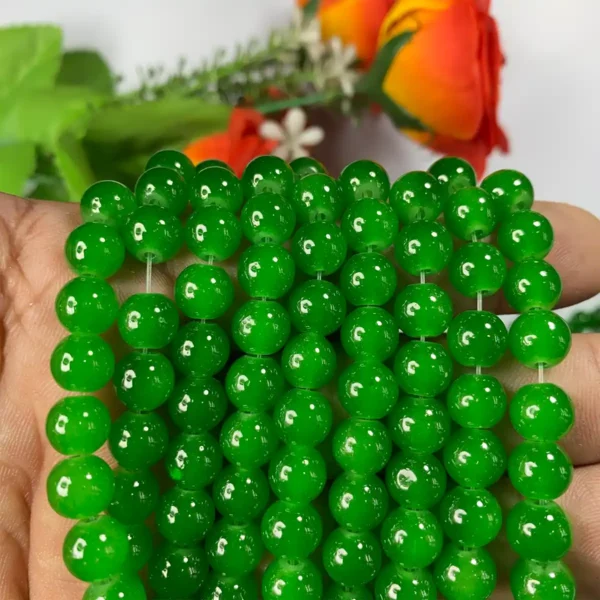Jelly Glass beads Size 8mm Green Color (1Line)