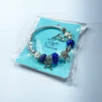Pandora-Inspired Bracelet with Hanging Charm Blue Color Pack of 1 pc - Image 2