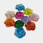 Rose Flower Beads Mixed Colors 20mm-  Pack of 10grams