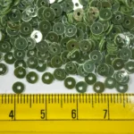 Round Shape Sewing Shiny Sequins Celadon Green Color 4MM (10grams) - Image 3