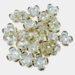 3D Resin flower Beads With Golden Edge Gold Color - 10 grams