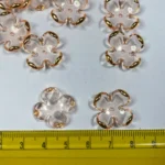 3D Resin flower Beads With Golden Edge Orange Color - 10 grams - Image 3