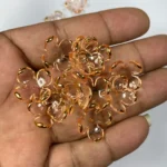 3D Resin flower Beads With Golden Edge Orange Color - 10 grams - Image 2