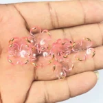 3D Resin flower Beads With Golden Edge Pink Color - 10 grams - Image 2