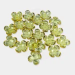 3D Resin Flower Beads with Golden Edge Yellow Color - 10 grams