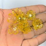 3D Resin Flower Beads with Golden Edge Yellow Color - 10 grams - Image 2