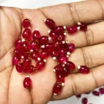 Hanging Beads Oval Shape Readymade Hook (8mmx6mm) Glassy Rose Color - Image 2