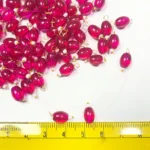 Hanging Beads Oval Shape Readymade Hook (8mmx6mm) Glassy Rose Color - Image 3