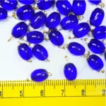 Hanging Beads Oval Shape Readymade Hook (8mmx6mm) Blue Color - Image 3