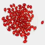 Hanging Beads Oval Shape Readymade Hook (8mmx6mm) Red Color