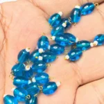 Hanging Beads Oval Shape Readymade Hook (8mmx6mm) Sky Blue Color - Image 2