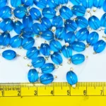 Hanging Beads Oval Shape Readymade Hook (8mmx6mm) Sky Blue Color - Image 3