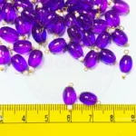 Hanging Beads Oval Shape Readymade Hook (8mmx6mm) Violet Color - Image 3