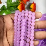Jelly Glass beads Size 8mm Light Purple Color (1Line)