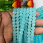 Jelly Glass beads Size 8mm Sky Blue Color (1Line)