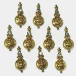 Lakshmi Pendant with White Stones (25x12mm) – Pack of 1 Piece