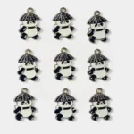 Panda Charm With Cap for Keychains Bracelets Making - Pack of 1 Piece
