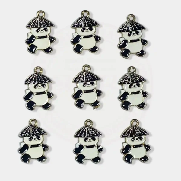 Panda Charm With Cap for Keychains Bracelets Making - Pack of 1 Piece