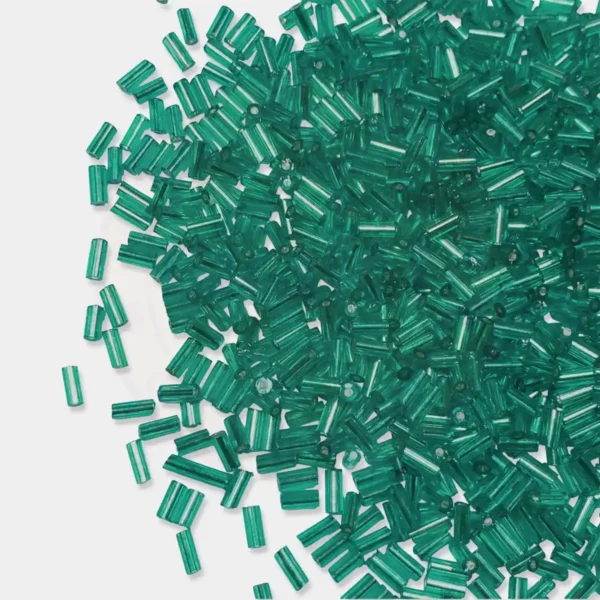 Tube Beads or Salli Buggle Beads 4mm Cyan Color - Pack of 25 Grams