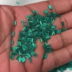 Tube Beads or Salli Buggle Beads 4mm Cyan Color - Pack of 25 Grams - Image 2