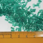 Tube Beads or Salli Buggle Beads 4mm Cyan Color - Pack of 25 Grams - Image 4