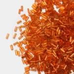 Tube Beads or Salli Buggle Beads 4mm Orange Color - Pack of 25 Grams